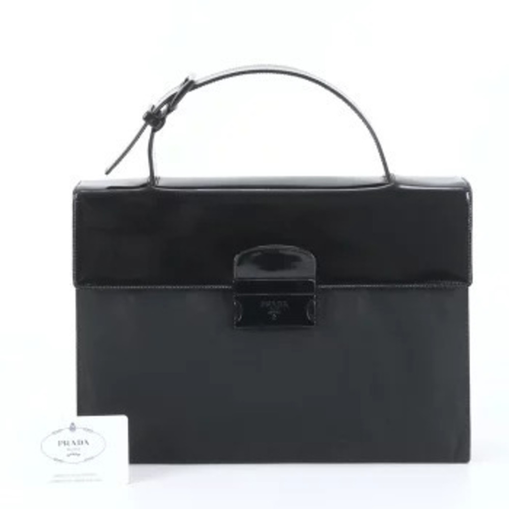 Prada Tessuto leather Handbag card black